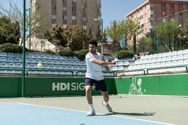 tennis match action shot